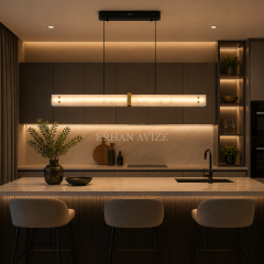 EASD-496 Modern Yemek Masası Mermer LED Avize