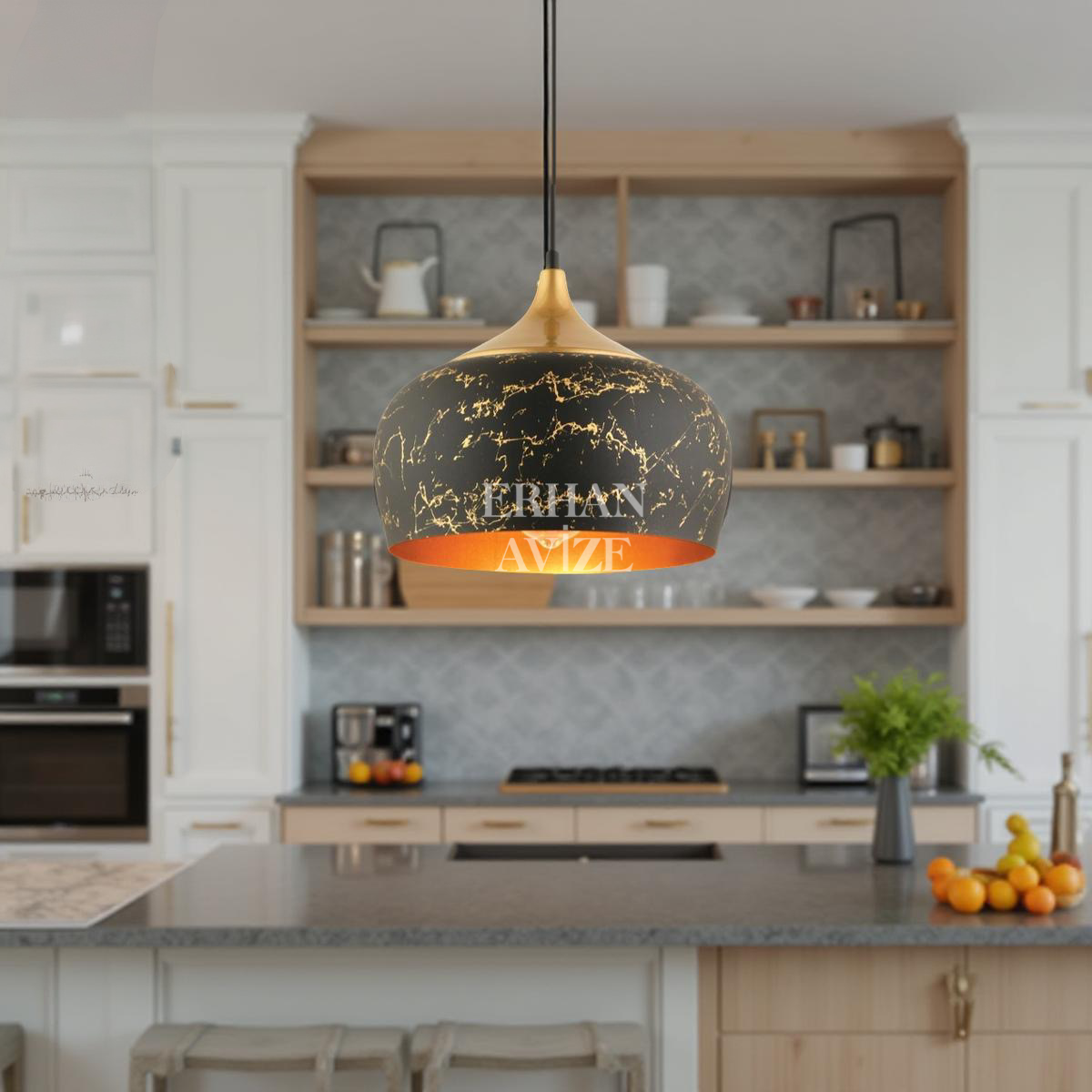 EART-50 30’luk Siyah-Gold Retro Avize