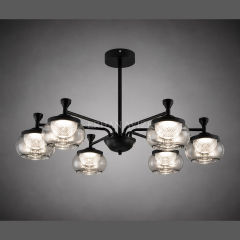 EASD-371 6'lı Modern Camlı Füme LED Avize