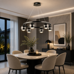 EASD-186 Yuvarlak Platin 6'lı LED Avize