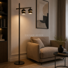 EAPD-186 Platin Modern Küreli LED Lambader