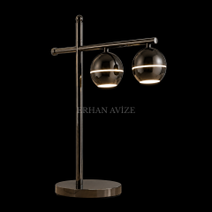 EAPD-186 Platin İkili Modern LED Abajur Masa Lambası