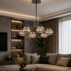 EASD-528-6’lı Modern Camlı LED Avize