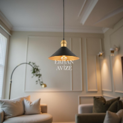 EART-26 28’lik Retro Siyah-Gold Avize