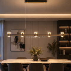 EASD-522 Modern 5’li LED Yemek Masası Avizesi