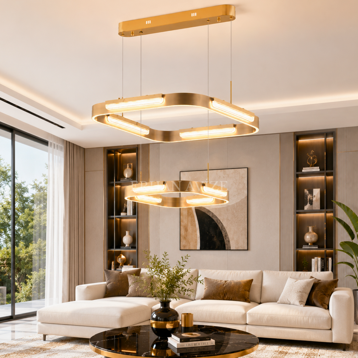 EASD-500-2 Modern İki Katlı LED Avize