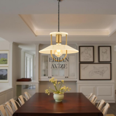 EART-39 30’luk Retro Beyaz-Gold Avize