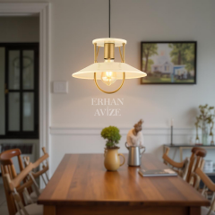 EART-39 30’luk Retro Beyaz-Gold Avize