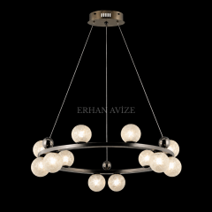 EASD-430-6+6 Modern Cam Küreli LED Avize