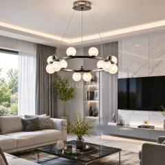 EASD-430-6+6 Modern Cam Küreli LED Avize