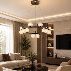 EASD-430-6+6 Modern Cam Küreli LED Avize