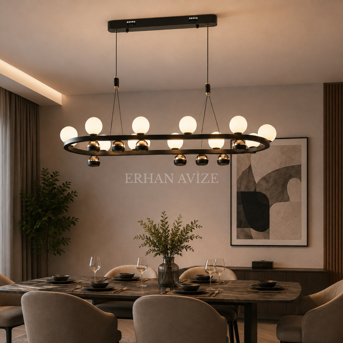 EASD-420-Y Modern Oval LED Avize