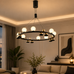 EASD-420 8+8 Yuvarlak Modern LED Avize