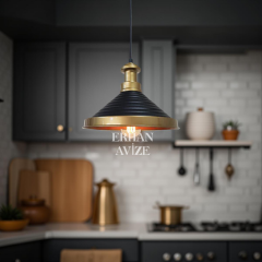 EART-15 30’luk Retro Siyah-Gold Avize