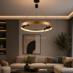 EASD-421-60 Modern Yuvarlak LED & Spotlu Sarkıt Avize