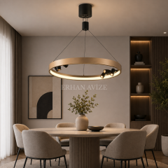 EASD-421-60 Modern Yuvarlak LED & Spotlu Sarkıt Avize