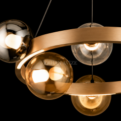 EASD-492 Yuvarlak Renkli Camlı Modern LED Avize