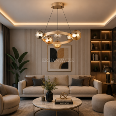 EASD-492 Yuvarlak Renkli Camlı Modern LED Avize