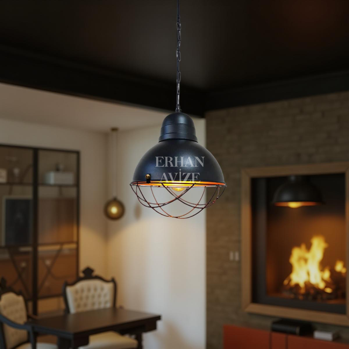 EART-23 30’luk Retro Siyah Avize