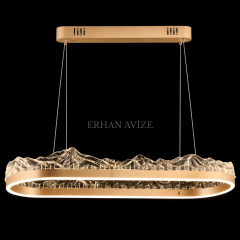 EASD-417-Y Modern Kristal Görünümlü LED Yemek Masası Avizesi