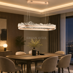 EASD-417-Y Modern Kristal Görünümlü LED Yemek Masası Avizesi