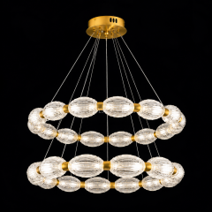 EASD-385 2’li Gold Modern Camlı LED Avize