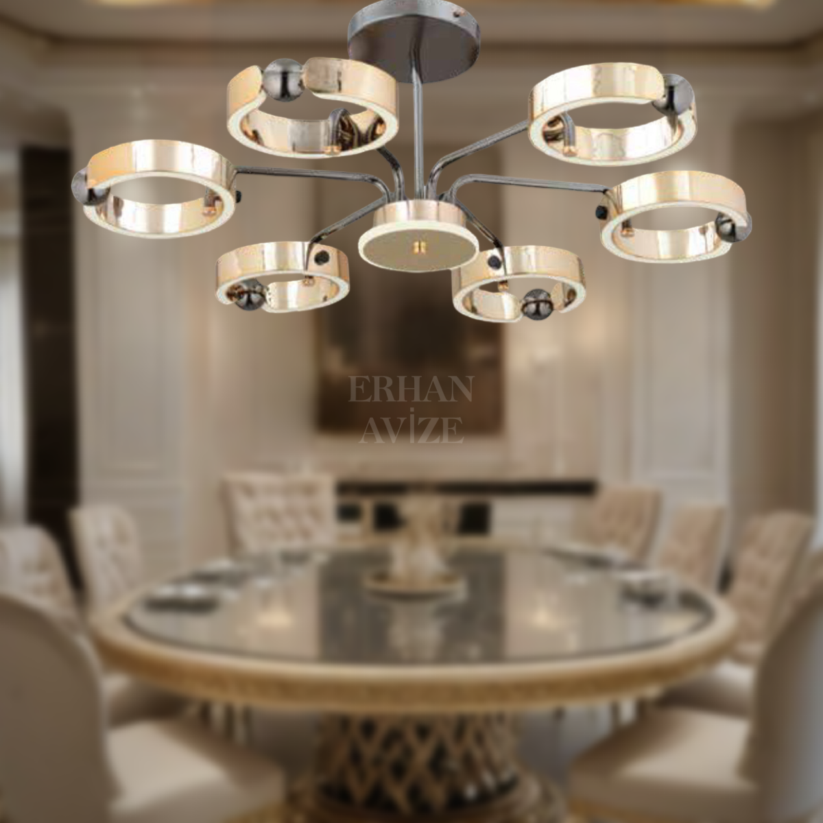 EASD-246 6’lı Gold LED Avize