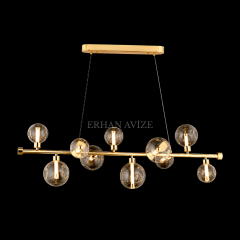 EASD-457-Y Gold Modern Camlı Yemek Masası Avizesi