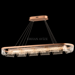 EASD-376-Y Vizon Modern Camlı LED Yemek Masası Avizesi