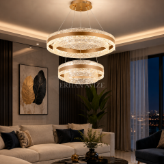 EASD-489 2’li Gold Modern Kristal Dokulu LED Avize