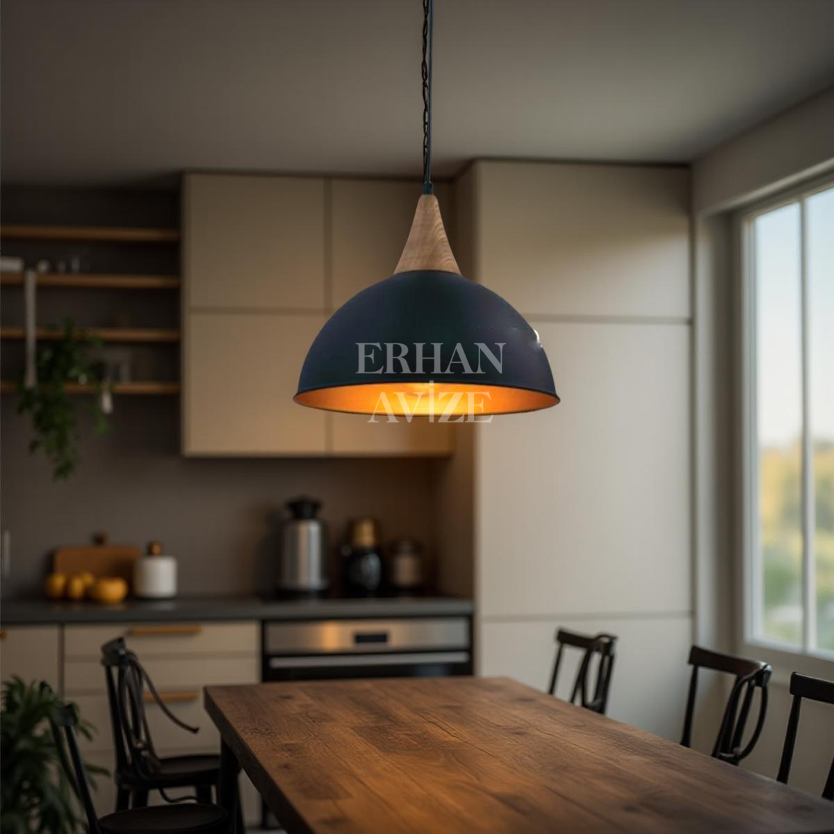 EART-41 30’luk Retro Siyah Avize