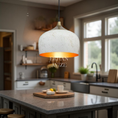 EART-50 30’luk Retro Mermer Beyaz Avize