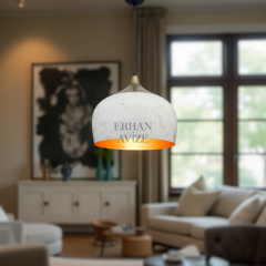 EART-50 30’luk Retro Mermer Beyaz Avize