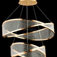 EASD-365 2’li Gold Modern LED Avize – 40×60 cm