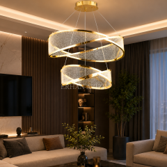 EASD-365 2’li Gold Modern LED Avize – 40×60 cm