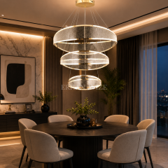 EASD-365 3’lü Gold Modern LED Avize – 40×60×80 cm