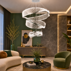 EASD-365 3’lü Krom Modern LED Avize – 40×60×80 cm