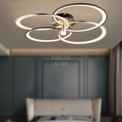 EASD-240 4’lü Plafonyer Siyah LED Avize