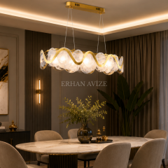 EADM-56 Yemek Masası Eskitme Modern LED Avize – 80 cm