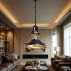 EART-62 30’luk Retro Siyah-Gold Avize