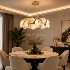EADM-56 Yuvarlak Eskitme Modern LED Avize – 60 cm