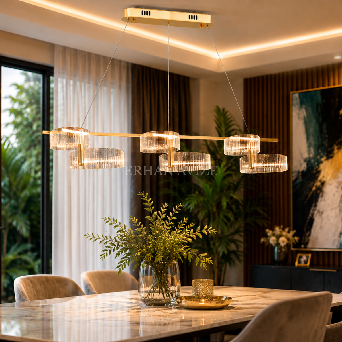 EASD-537 Yemek Masası Modern LED Avize – 110 cm