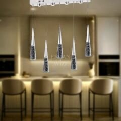 EAPV-151 YM 5’li Sıralı Krom LED Avize