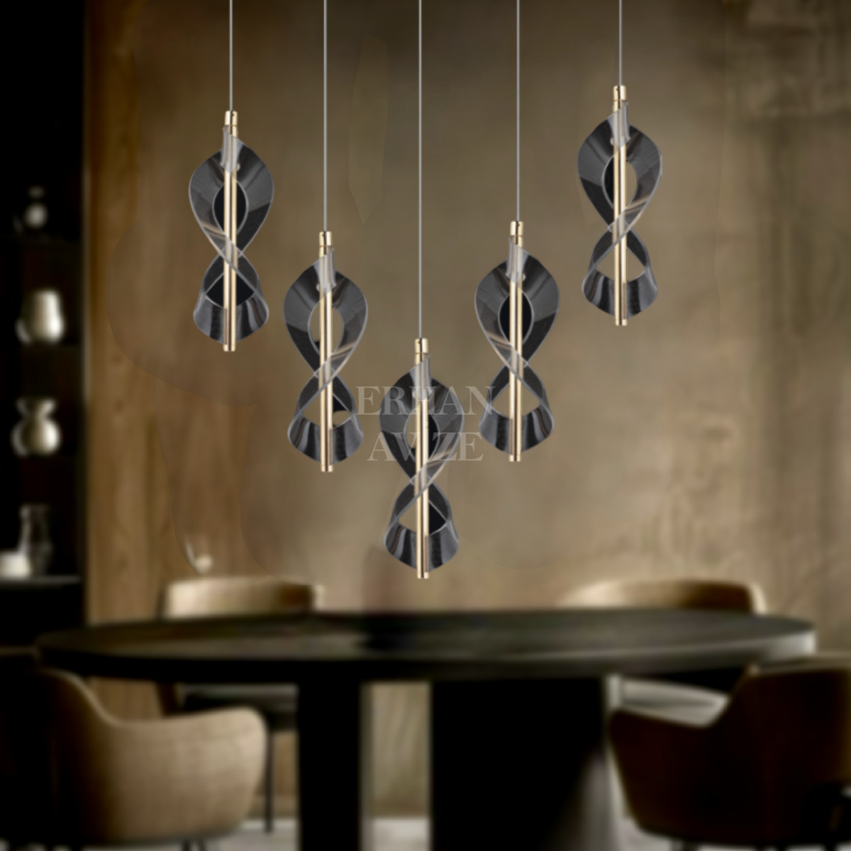 EAAD-203 YM 5’li Sıralı Gold LED Avize