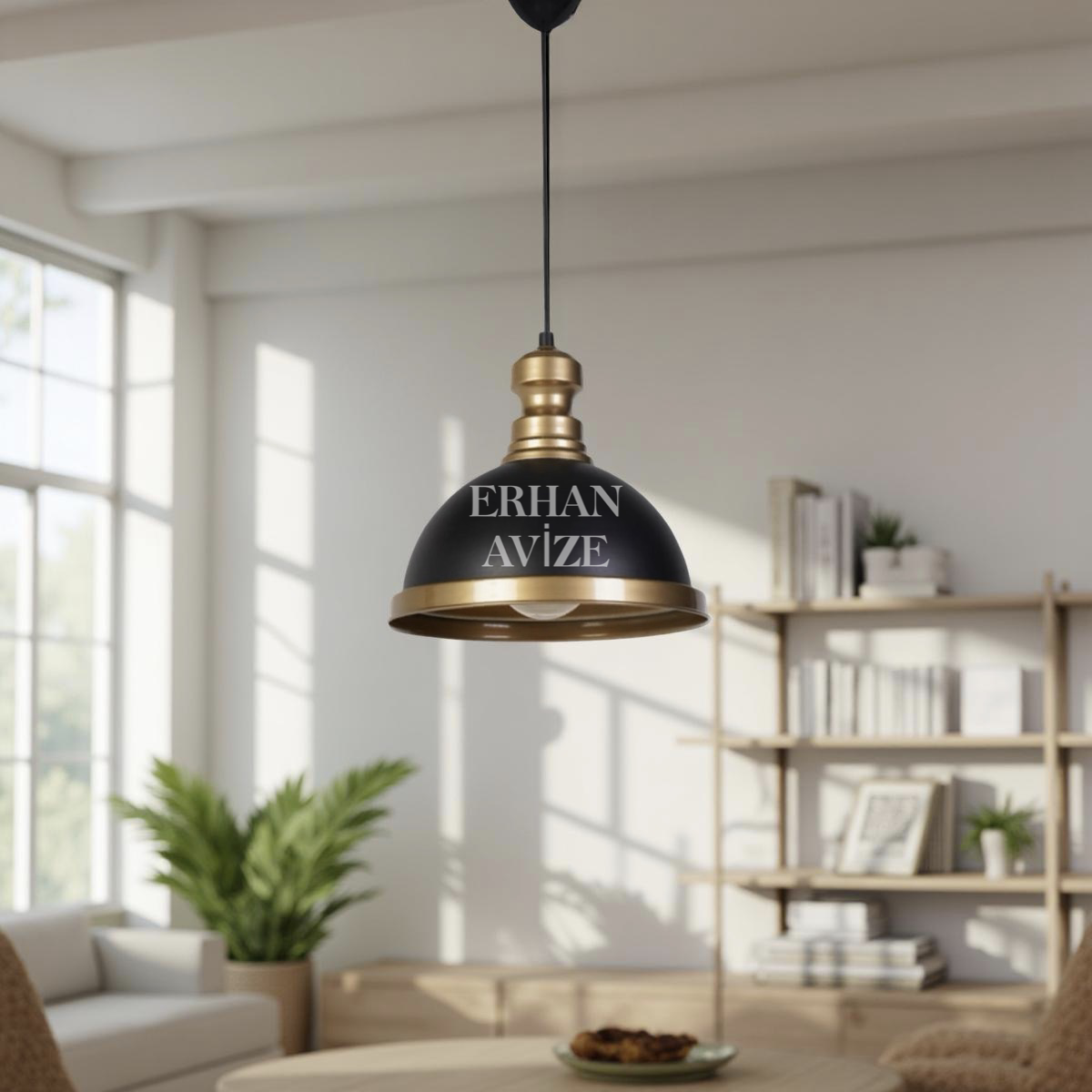 EART-72 30’luk Retro Siyah-Gold Avize