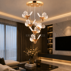 EASD-433 6’lı Gold Kelebek LED Avize – 25 cm