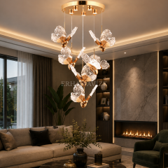 EASD-433 6’lı Gold Kelebek LED Avize – 25 cm