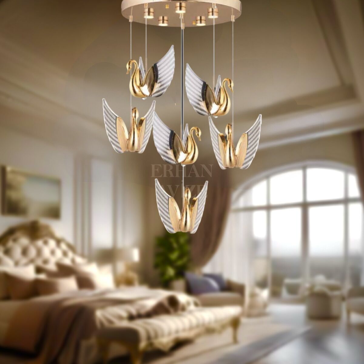 EAAD-84 6’lı Sarkıt Gold LED Avize
