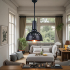 EART-77 18’lik Retro Siyah Avize