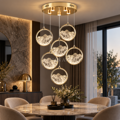 EASD-396 6’lı Gold Modern Sarkıt LED Avize